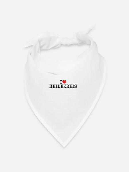 I love Heidekreis - Bandana Dreieckstuch - Weiß