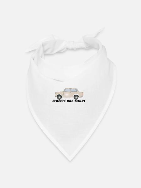 Auto Aufdruck - Bandana Dreieckstuch - Weiß