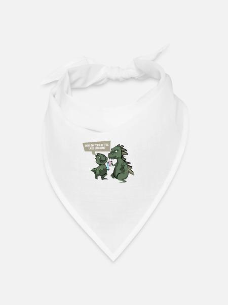Lustiges Dinosaurierhemd - letztes Einhorn - - Bandana Dreieckstuch - Weiß