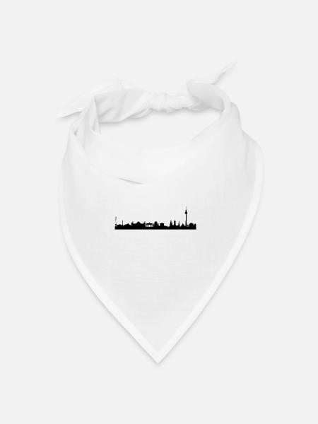 Skyline Berlin Schwarz - Bandana Dreieckstuch - Weiß
