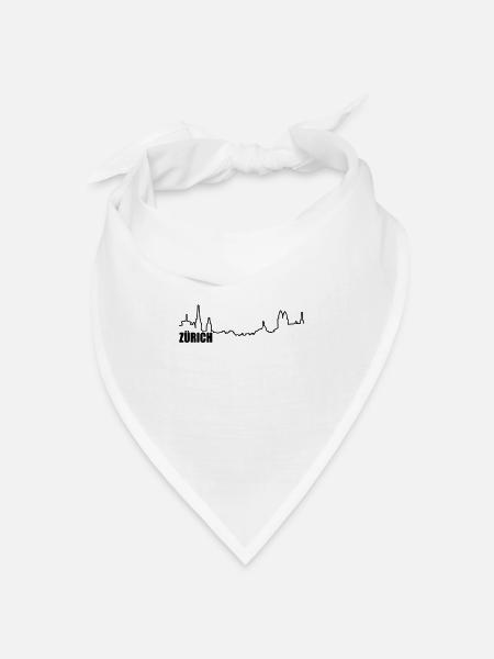 zürich - Bandana Dreieckstuch - Weiß