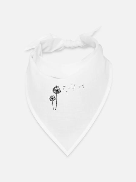 Schöne Pusteblume Löwenzahn Dandelion - Bandana Dreieckstuch - Weiß