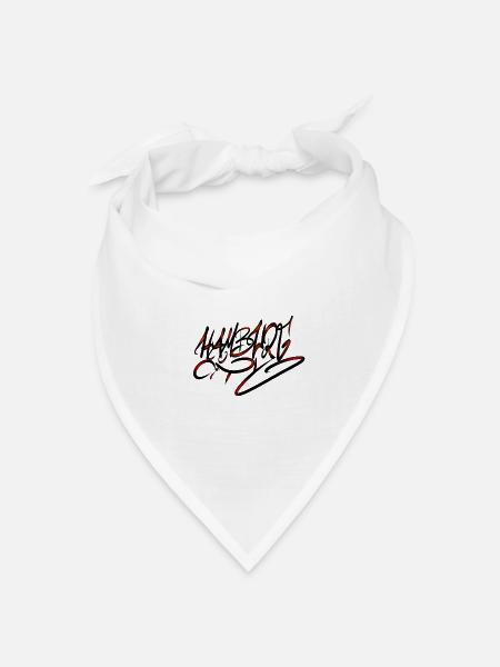 Roter Neon Flammenzug Hamburg - Bandana Dreieckstuch - Weiß