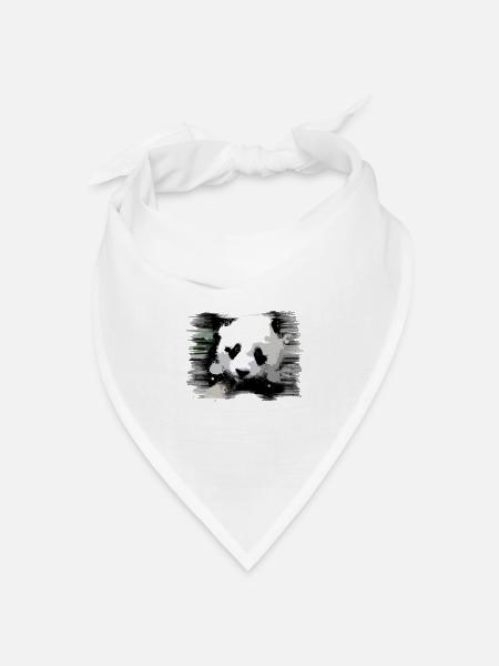 Panda - Bandana Dreieckstuch - Weiß