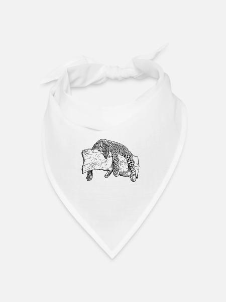 Leopard - Bandana Dreieckstuch - Weiß