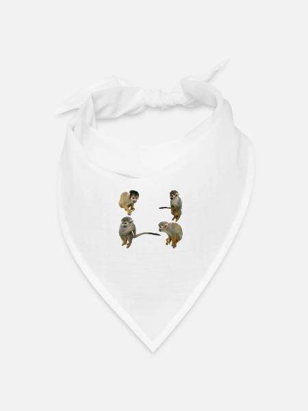 Affen - Bandana Dreieckstuch - Weiß