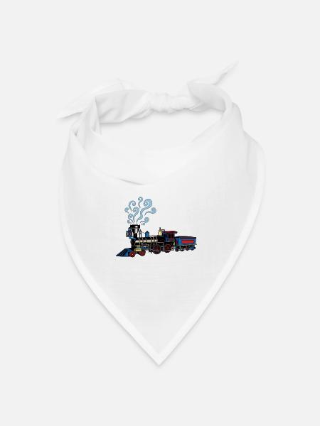 Lokomotive - Bandana Dreieckstuch - Weiß
