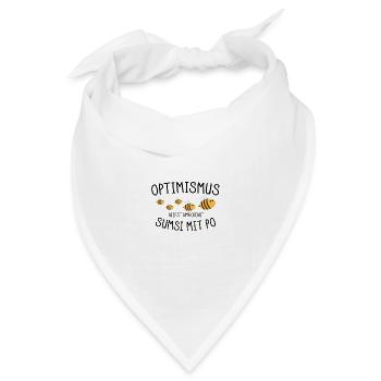 Optimismus heisst umgekehrt Sumsi mit Po - Bandana Dreieckstuch - Weiß - Vorne