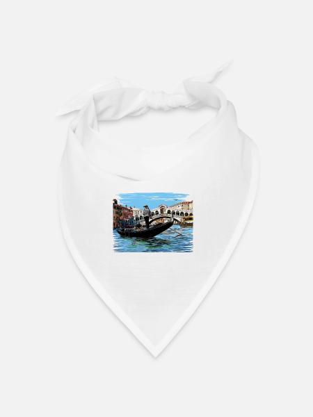 Venedig - Bandana Dreieckstuch - Weiß