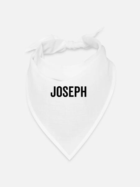 Joseph Custom Name Schriftart Text Geburtstag - Bandana Dreieckstuch - Weiß
