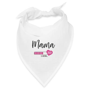 Mama Loading 2023 Herz Mädchen Rosa Werdende Mama - Bandana Dreieckstuch - Weiß - Vorne