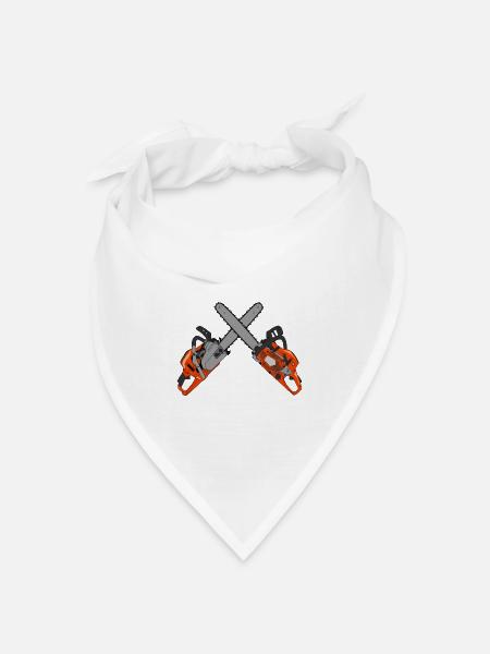 Kettensäge - Bandana Dreieckstuch - Weiß