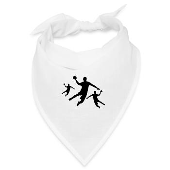 Drei Handballspieler - Bandana Dreieckstuch - Weiß - Vorne