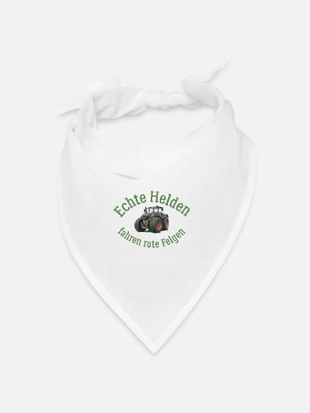 Echte Helden fahren rote Felgen! - Bandana Dreieckstuch - Weiß