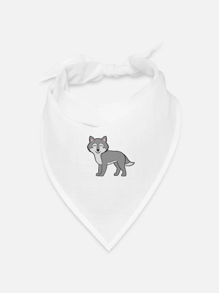 Wolf Wölfe - Bandana Dreieckstuch - Weiß