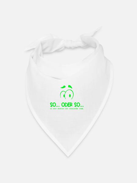 So...Oder So: Hässlicher Vogel - Neongrün - Bandana Dreieckstuch - Weiß