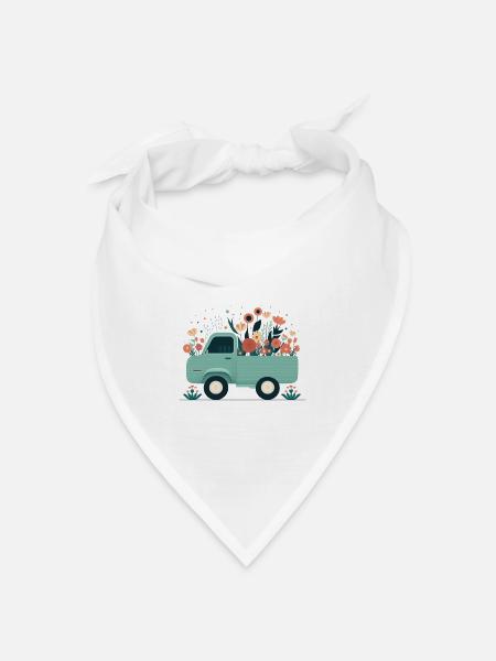 PickUp a flower 2 - Bandana Dreieckstuch - Weiß