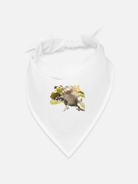 Maus im Laub - Bandana Dreieckstuch - Weiß