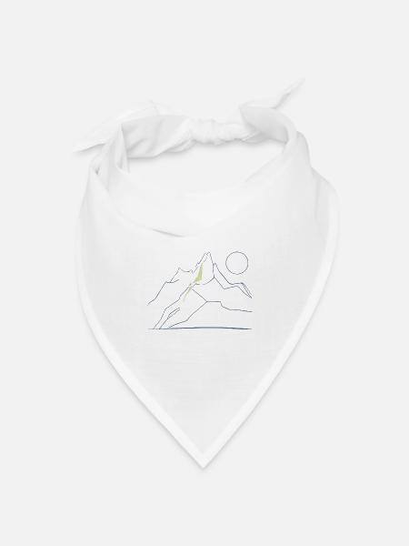 Berglinie Minimal - Bandana Dreieckstuch - Weiß