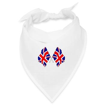 Zwei Flaggen Großbritannien - Bandana Dreieckstuch - Weiß - Vorne