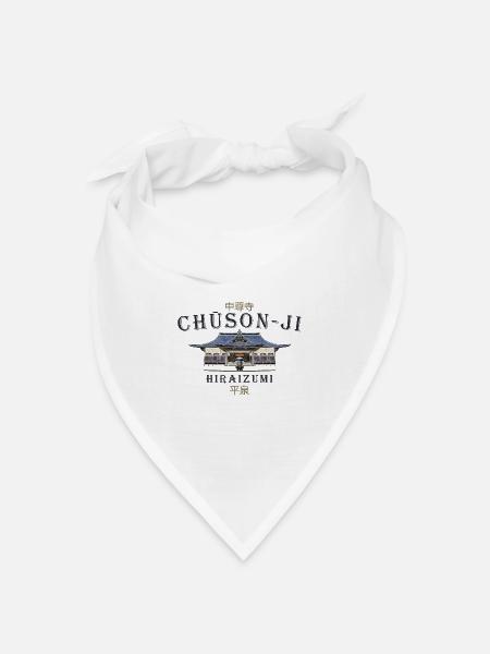 Japan Chuson-ji, buddhistischer Tempel, Hiraizumi - Bandana Dreieckstuch - Weiß
