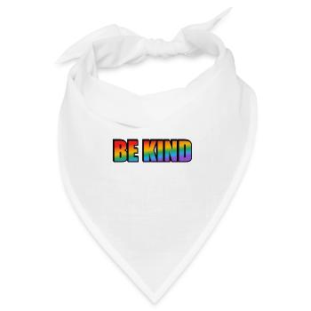 Sei freundlich Regenbogen - Bandana Dreieckstuch - Weiß - Vorne