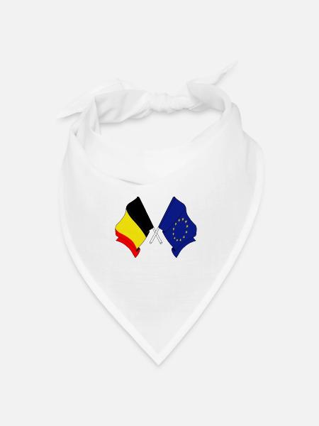 Flagge Belgien Europa - Bandana Dreieckstuch - Weiß