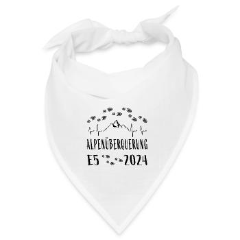Alpenüberquerung E5 2024 Herzschlag - Bandana Dreieckstuch - Weiß - Vorne