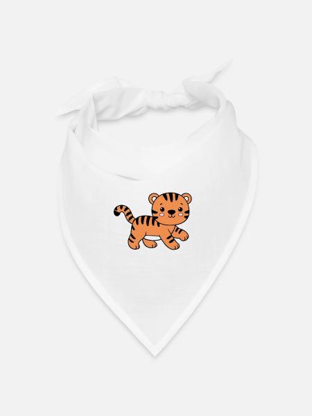 Tiger - Bandana Dreieckstuch - Weiß