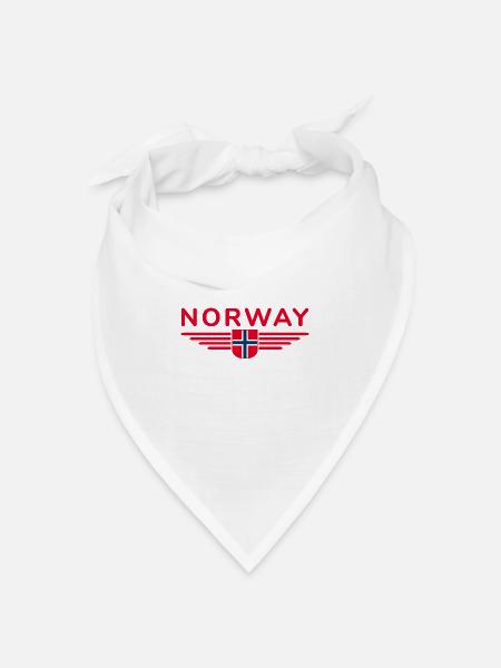 Ich liebe Norwegen Design T-Shirt Outfit - Bandana Dreieckstuch - Weiß