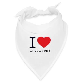 I LOVE ALEXANDRA - Bandana Dreieckstuch - Weiß - Vorne