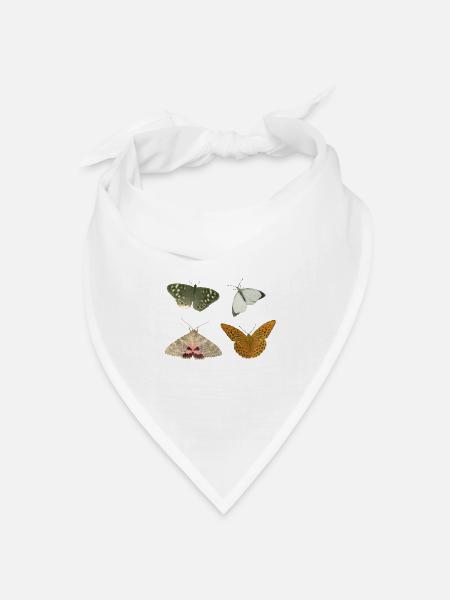 Insekten Schmetterlinge - Bandana Dreieckstuch - Weiß