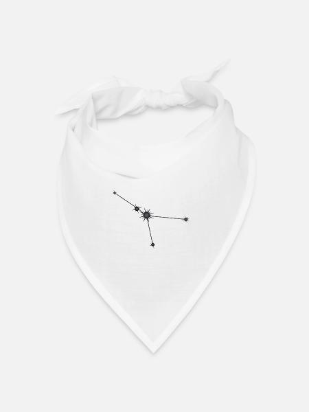 Krebs Stern Konstellation Sternzeichen Schwarz & Grau - Bandana Dreieckstuch - Weiß