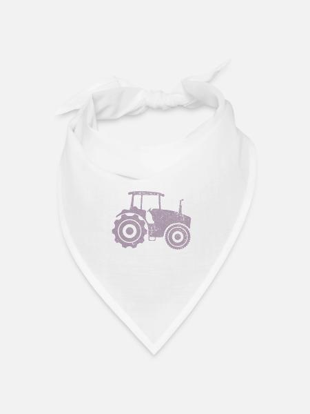 Traktor Silhouette Landwirt Grunge Design - Bandana Dreieckstuch - Weiß