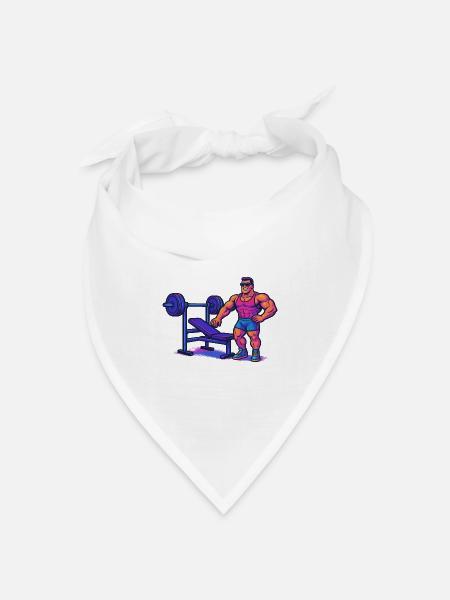 Bodybuilder Gym Comic - Bandana Dreieckstuch - Weiß