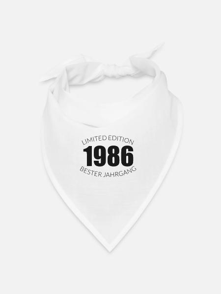 40. Geburtstag - 1986 - Limited Edition - Bester - Bandana Dreieckstuch - Weiß