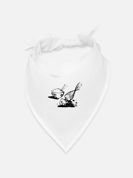 Fisch und Reis - Bandana Dreieckstuch - Weiß
