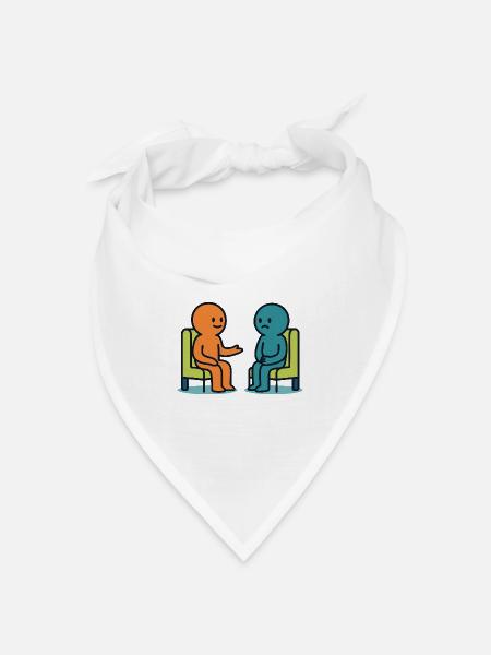 Mental Health – Minimalistische Illustration - Bandana Dreieckstuch - Weiß