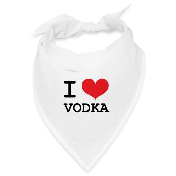 Ich liebe Wodka – Alkohol - Bandana Dreieckstuch - Weiß - Vorne
