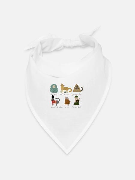 Katzenrassen - Bandana Dreieckstuch - Weiß