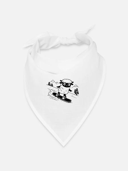 Snowboard-Schafe - Bandana Dreieckstuch - Weiß