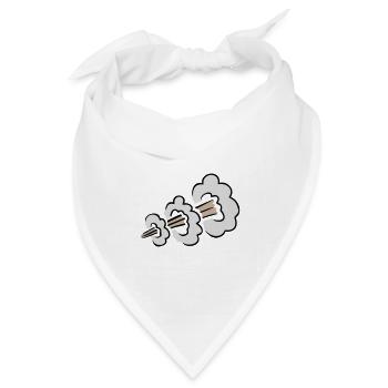 Lauter Furz Explosion Lustig Klohumor Comic Wolke - Bandana Dreieckstuch - Weiß - Vorne