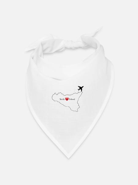 Sicily Island - Bandana Dreieckstuch - Weiß