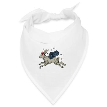 Flügelhase im Sternenflug - Bandana Dreieckstuch - Weiß - Vorne