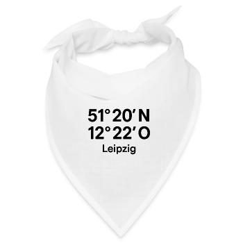 Leipzig Koordinaten Druck - Bandana Dreieckstuch - Weiß - Vorne