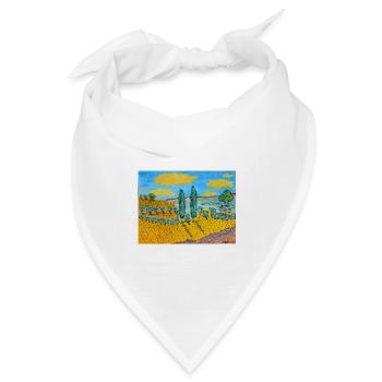 Toskanische Landschaft - Bandana Dreieckstuch - Weiß - Vorne