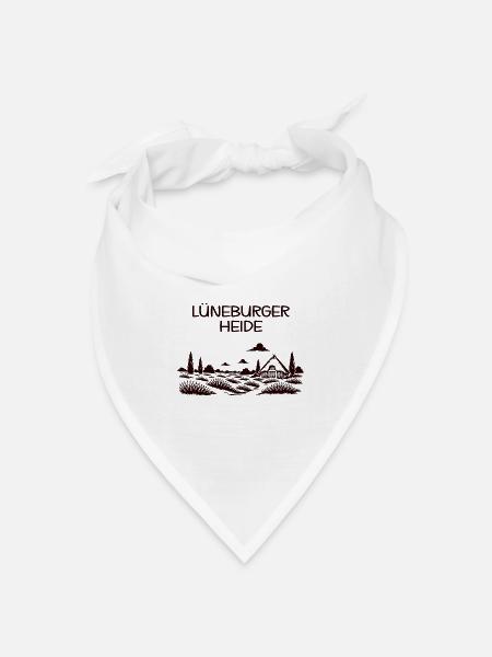 Lüneburger Heide - Bandana Dreieckstuch - Weiß