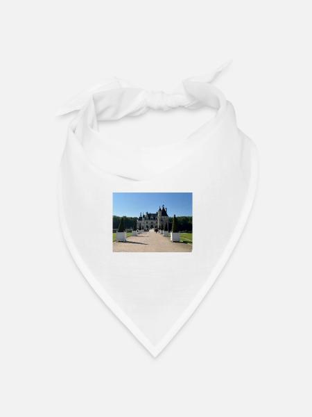 Burg von Chenonceau - Bandana Dreieckstuch - Weiß