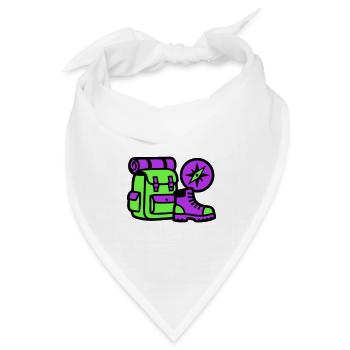 Wanderrucksack Kompass Grafik - Bandana Dreieckstuch - Weiß - Vorne