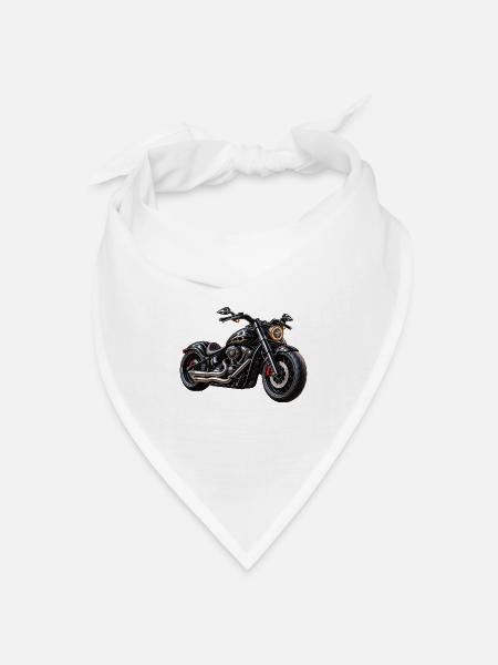 Schwarzer Custom Cruiser - Bandana Dreieckstuch - Weiß